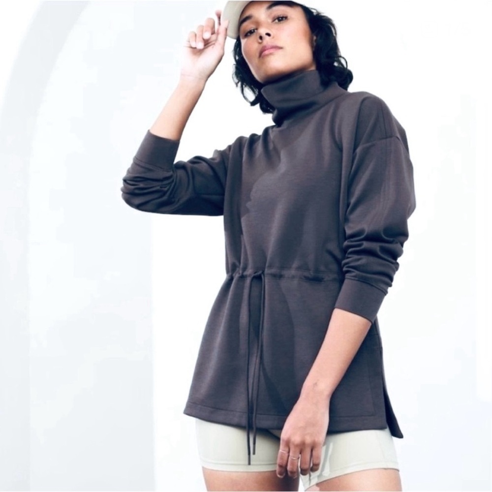 ATHLETA Funnel Neck
Allure Cinch
Sweatshirt Gray Drawstring
Long Sleeve